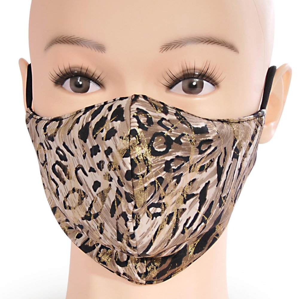 Adjustable Polyester Face Mask, Cheetah Print